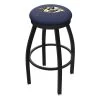 Holland Bar Stool Co. 25" Blk Wrinkle Nashville Predators Swivel Bar Stool, Accent Ring