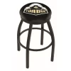 Holland Bar Stool Co. 25" Blk Wrinkle Pitt Swivel Bar Stool, Accent Ring