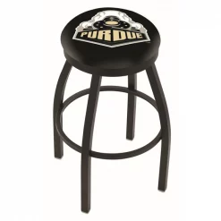 Holland Bar Stool Co. 30" Blk Wrinkle Pitt Swivel Bar Stool, Accent Ring