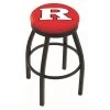 Holland Bar Stool Co. 25" Blk Wrinkle Rutgers Swivel Bar Stool, Accent Ring