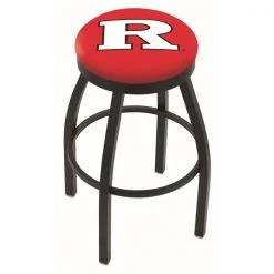 Holland Bar Stool Co. 25" Blk Wrinkle Rutgers Swivel Bar Stool, Accent Ring