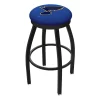 Holland Bar Stool Co. 25" Blk Wrinkle St Louis Blues Swivel Bar Stool, Accent Ring