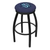 Holland Bar Stool Co 25" Black Wrinkle Seattle Kraken Swivel Bar Stool with Accent Ring