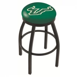 Holland Bar Stool Co. 30" Blk Wrinkle South Florida Swivel Bar Stool, Accent Ring