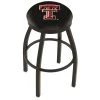 Holland Bar Stool Co. 25" Blk Wrinkle Texas Tech Swivel Bar Stool, Accent Ring