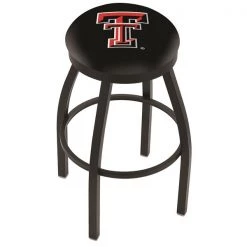 Holland Bar Stool Co. 25" Blk Wrinkle Texas Tech Swivel Bar Stool, Accent Ring
