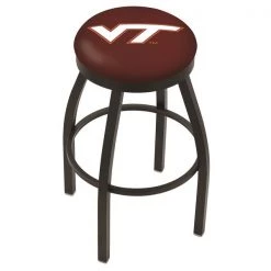 Holland Bar Stool Co. 25" Blk Wrinkle Virginia Tech Swivel Bar Stool, Accent Ring