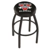 Holland Bar Stool Co. 25" Blk Wrinkle Valdosta State Swivel Bar Stool, Accent Ring
