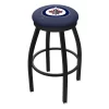 Holland Bar Stool Co. 25" Blk Wrinkle Winnipeg Jets Swivel Bar Stool, Accent Ring -Kitchen & Dining Furniture Sales Store Holland20Bar20Stool20Co L8B2BWinJet
