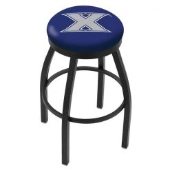 Holland Bar Stool Co. 30" Blk Wrinkle Xavier Swivel Bar Stool, Accent Ring