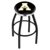 Holland Bar Stool Co. 25" Blk Wrinkle Appalachian State Swivel Bar Stool, Chrome Ring -Kitchen & Dining Furniture Sales Store Holland20Bar20Stool20Co L8B2CAppStU