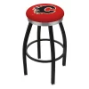 Holland Bar Stool Co. 30" Blk Wrinkle Calgary Flames Swivel Bar Stool, Chrome Ring -Kitchen & Dining Furniture Sales Store Holland20Bar20Stool20Co L8B2CCalFla 1