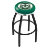 Holland Bar Stool Co. 25" Blk Wrinkle Colorado State Swivel Bar Stool, Chrome Ring -Kitchen & Dining Furniture Sales Store Holland20Bar20Stool20Co L8B2CColoSt
