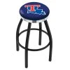 Holland Bar Stool Co. 30" Blk Wrinkle Louisiana Tech Swivel Bar Stool, Chrome Ring