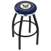 Holland Bar Stool Co. 25" Blk Wrinkle U.S. Navy Swivel Bar Stool, Chrome Ring -Kitchen & Dining Furniture Sales Store Holland20Bar20Stool20Co L8B2CNavy