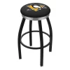 Holland Bar Stool Co. 25" Blk Wrinkle Pittsburgh Penguins Swivel Bar Stool, Chrome Ring -Kitchen & Dining Furniture Sales Store Holland20Bar20Stool20Co L8B2CPitPen