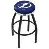 Holland Bar Stool Co. 25" Blk Wrinkle Tampa Bay Lightning Swivel Bar Stool, Chrome Ring -Kitchen & Dining Furniture Sales Store Holland20Bar20Stool20Co L8B2CTBLght