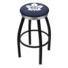 Holland Bar Stool Co. 30" Blk Wrinkle Toronto Maple Leafs Swivel Bar Stool, Chrome Ring