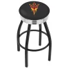 Holland Bar Stool Co. 25" Blk Wrinkle Arizona State Swivel Bar Stool, Chrome Ring, Pitchfork