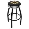 Holland Bar Stool Co. 25" Blk Wrinkle Boston Bruins Swivel Bar Stool, Chrome Ring -Kitchen & Dining Furniture Sales Store Holland20Bar20Stool20Co L8B3CBosBru