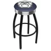 Holland Bar Stool Co. 30" Blk Wrinkle Butler Swivel Bar Stool, Chrome Ring