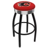 Holland Bar Stool Co. 25" Blk Wrinkle Calgary Flames Swivel Bar Stool, Chrome Ring -Kitchen & Dining Furniture Sales Store Holland20Bar20Stool20Co L8B3CCalFla 1