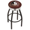 Holland Bar Stool Co. 30" Blk Wrinkle Florida State Head Swivel Bar Stool, Chrome Ring