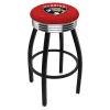 Holland Bar Stool Co. 25" Blk Wrinkle Florida Panthers Swivel Bar Stool, Chrome Ring