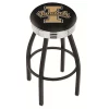 Holland Bar Stool Co. 30" Blk Wrinkle Idaho Swivel Bar Stool, Chrome Ring