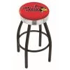Holland Bar Stool Co. 30" Blk Wrinkle Illinois State Swivel Bar Stool, Chrome Ring