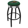 Holland Bar Stool Co. 25" Blk Wrinkle Minnesota Wild Swivel Bar Stool, Chrome Ring