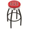 Holland Bar Stool Co. 25" Blk Wrinkle North Carolina State Swivel Bar Stool, Chrome Ring -Kitchen & Dining Furniture Sales Store Holland20Bar20Stool20Co L8B3CNCarSt