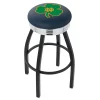 Holland Bar Stool Co. 30" Blk Wrinkle Notre Dame Shamrock Swivel Bar Stool, Chrome Ring