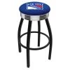 Holland Bar Stool Co. 30" Blk Wrinkle New York Rangers Swivel Bar Stool, Chrome Ring -Kitchen & Dining Furniture Sales Store Holland20Bar20Stool20Co L8B3CNYRang