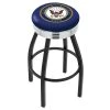 Holland Bar Stool Co. 25" Blk Wrinkle U.S. Navy Swivel Bar Stool, Chrome Ring -Kitchen & Dining Furniture Sales Store Holland20Bar20Stool20Co L8B3CNavy