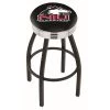 Holland Bar Stool Co. 25" Blk Wrinkle Northern Illinois Swivel Bar Stool, Chrome Ring