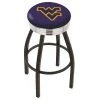 Holland Bar Stool Co. 30" Blk Wrinkle West Virginia Swivel Bar Stool, Chrome Ring