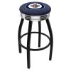 Holland Bar Stool Co. 30" Blk Wrinkle Winnipeg Jets Swivel Bar Stool, Chrome Ring -Kitchen & Dining Furniture Sales Store Holland20Bar20Stool20Co L8B3CWinJet