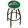 Holland Bar Stool Co. 30" Blk Wrinkle Wright State Swivel Bar Stool, Chrome Ring