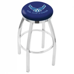 Holland Bar Stool Co. 30" Chrome U.S. Air Force Swivel Bar Stool, Accent Ring