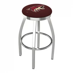 Holland Bar Stool Co. 30" Chrome Arizona Coyotes Swivel Bar Stool, Accent Ring