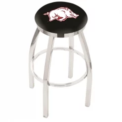 Holland Bar Stool Co. 30" Chrome Arkansas Swivel Bar Stool, Accent Ring