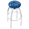 Holland Bar Stool Co. 30" Chrome Boise State Swivel Bar Stool, Accent Ring
