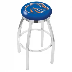 Holland Bar Stool Co. 30" Chrome Boise State Swivel Bar Stool, Accent Ring