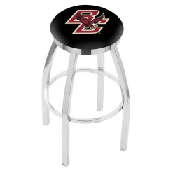 Holland Bar Stool Co. 25" Chrome Boston College Swivel Bar Stool, Accent Ring