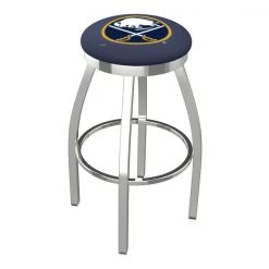 Holland Bar Stool Co. 25" Chrome Buffalo Sabres Swivel Bar Stool, Accent Ring