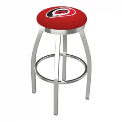Holland Bar Stool Co. 30" Chrome Carolina Hurricanes Swivel Bar Stool, Accent Ring