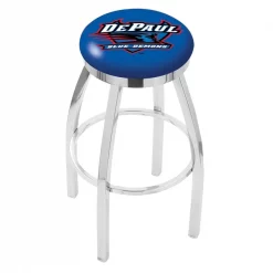 Holland Bar Stool Co. 25" Chrome DePaul Swivel Bar Stool, Accent Ring