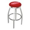 Holland Bar Stool Co. 30" Chrome Detroit Red Wings Swivel Bar Stool, Accent Ring