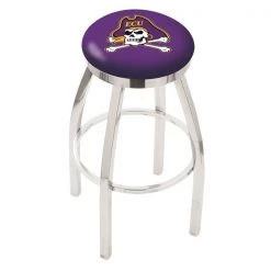 Holland Bar Stool Co. 25" Chrome East Carolina Swivel Bar Stool, Accent Ring